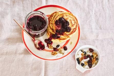 Havermoutpannenkoeken met bosbessenjam