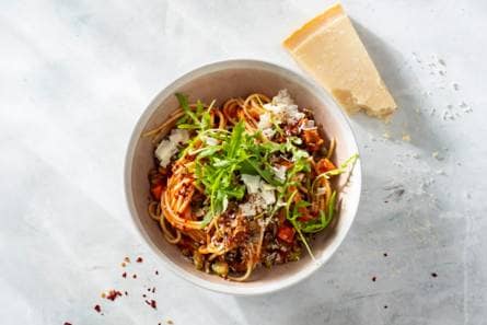 Spaghetti met groentesaus