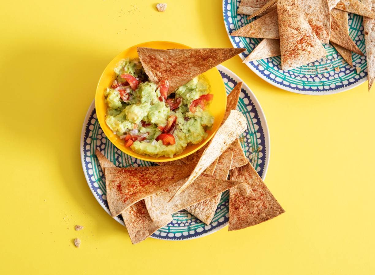 Chips met guacamole