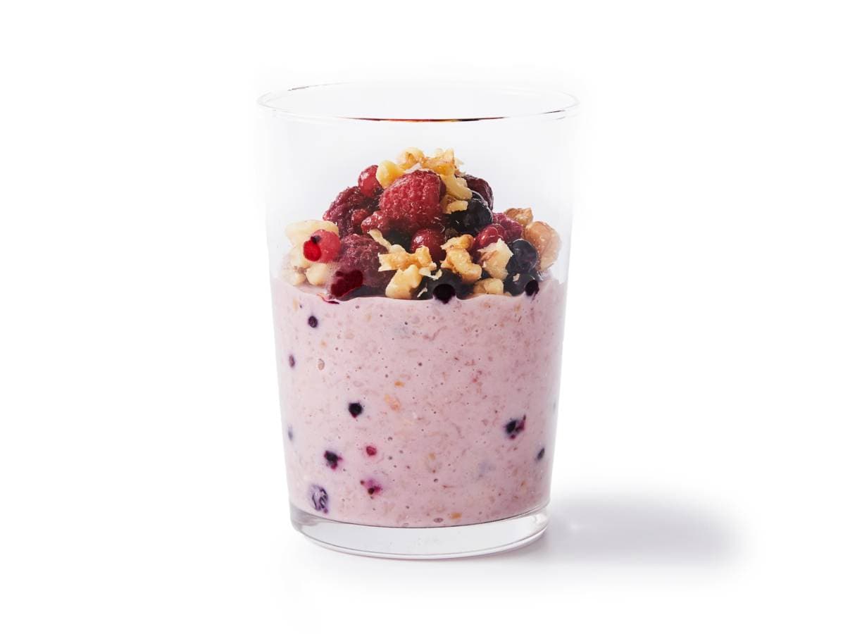 Havermout met zomerfruit en walnoten