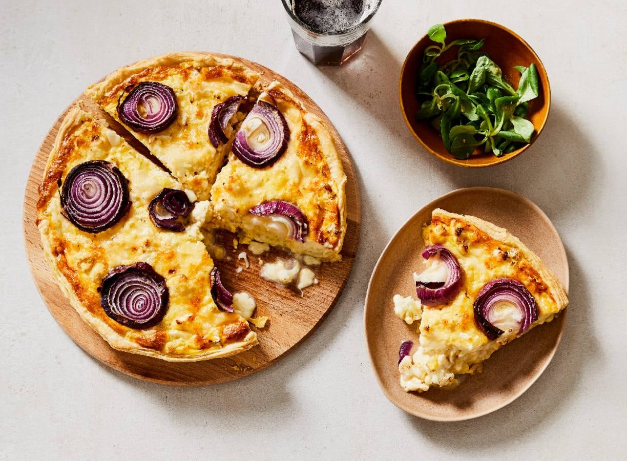 Bloemkoolquiche met oude kaas