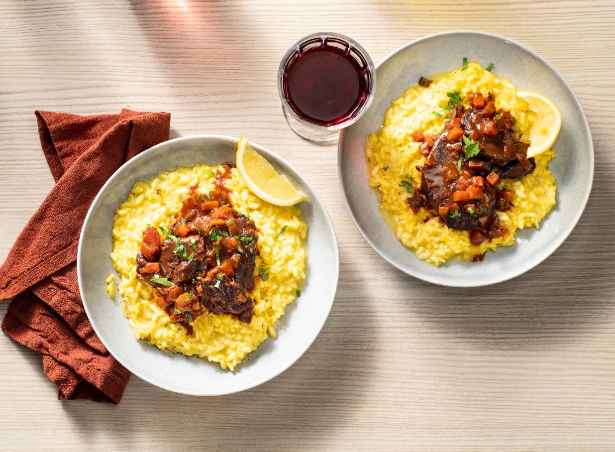 Risotto alla Milanese met rundersukade
