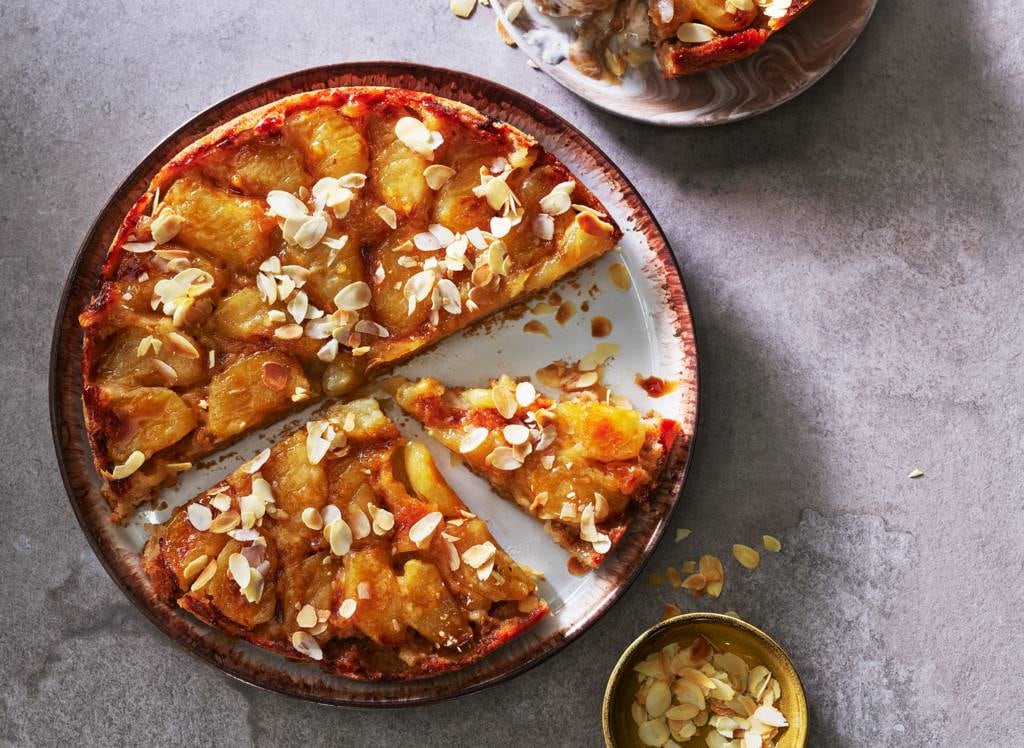 Tarte tatin met honing en amandel