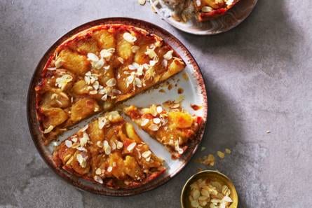 Tarte tatin met honing en amandel