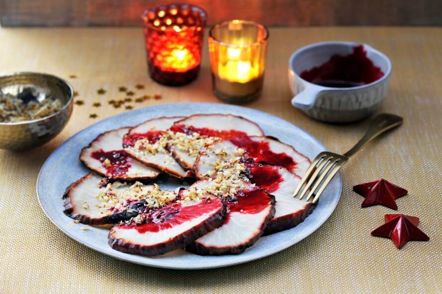 Gebraden knolselderij met mosterdkruim