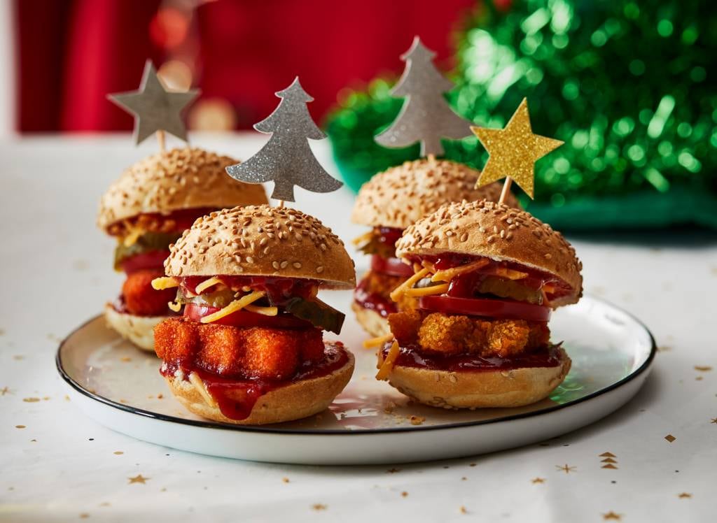 Kerst-burger met cranberry-ketchup