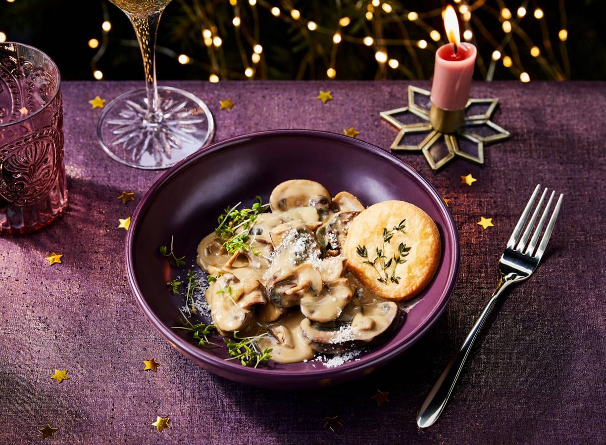 Paddenstoelenragout met parmezaankoekjes