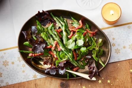 Salade met haricots verts en spek