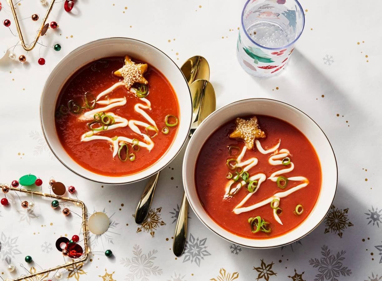 Tomatencrèmesoep met bladerdeegsterren