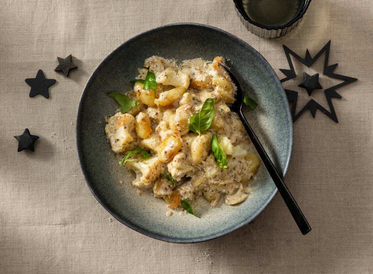 Gnocchi met truffelsaus & bloemkool