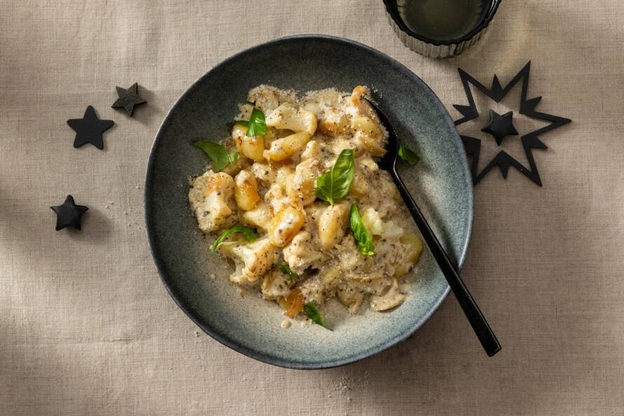 Gnocchi met truffelsaus & bloemkool