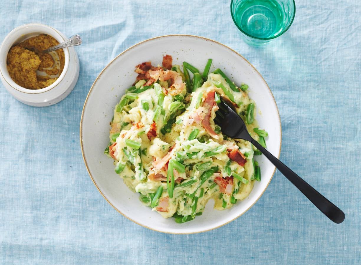 Twee-bonenstamppot met bacon
