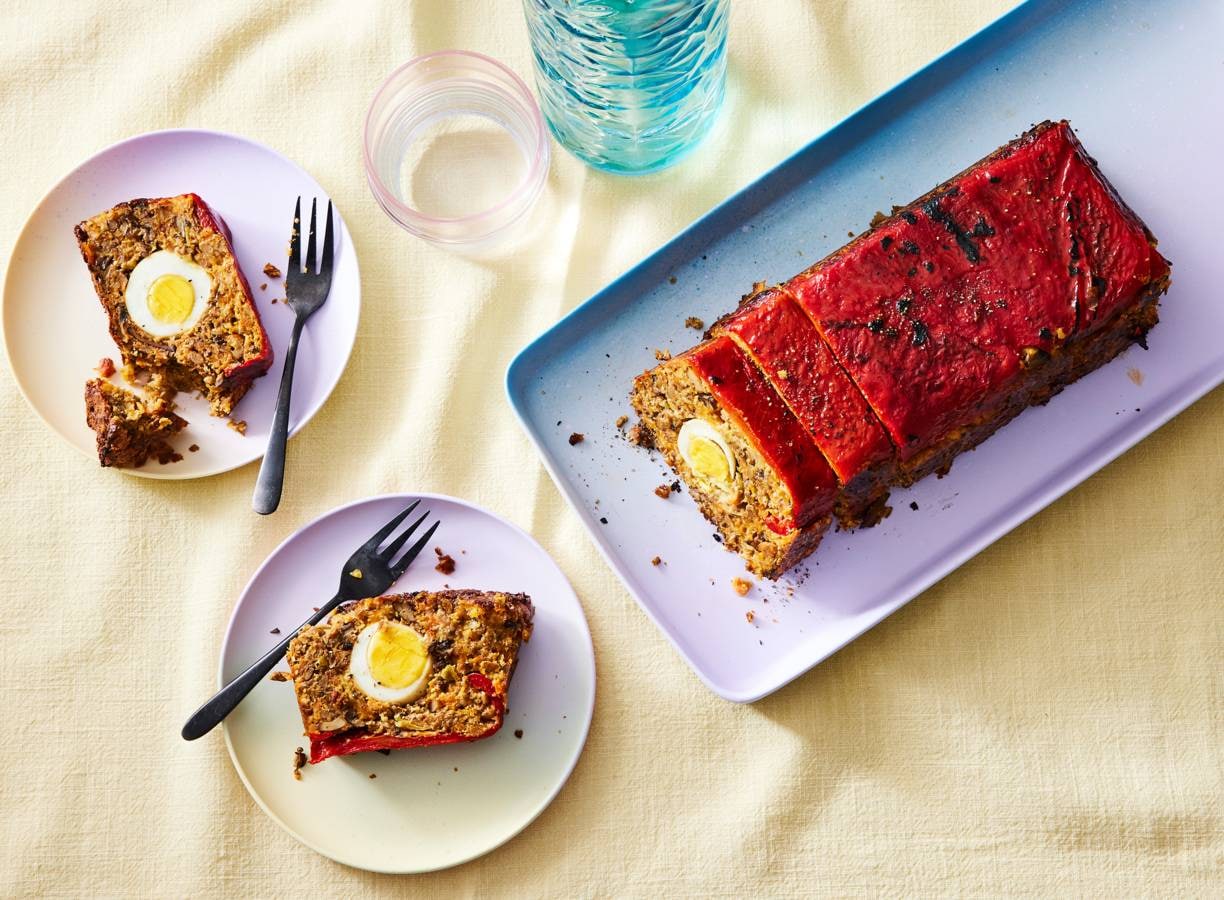 No meat-loaf van groente en linzen