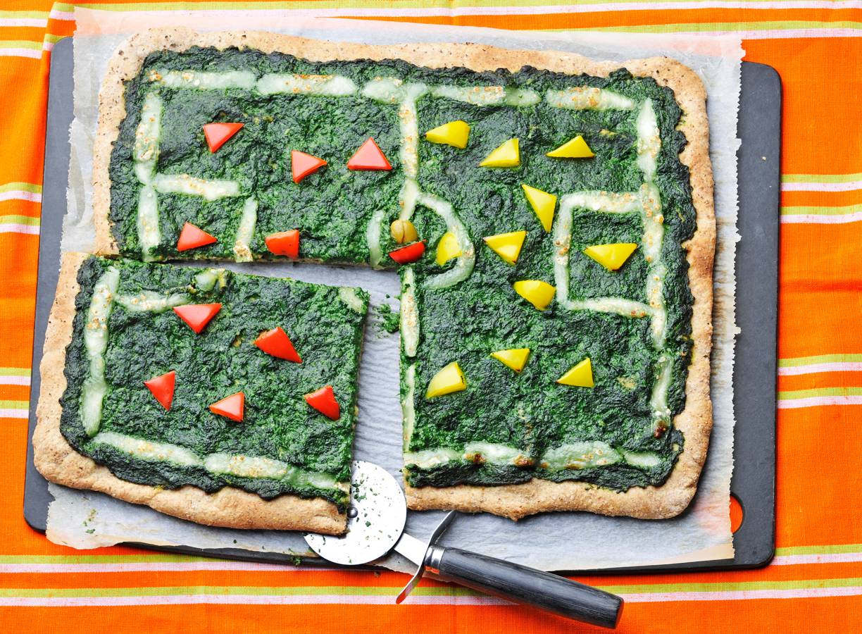 Voetbalveld-plaatpizza