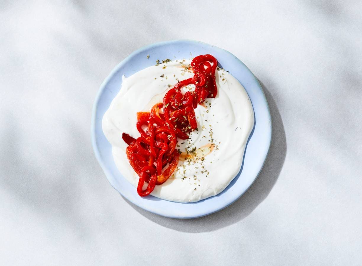 Whipped feta met gegrilde paprika