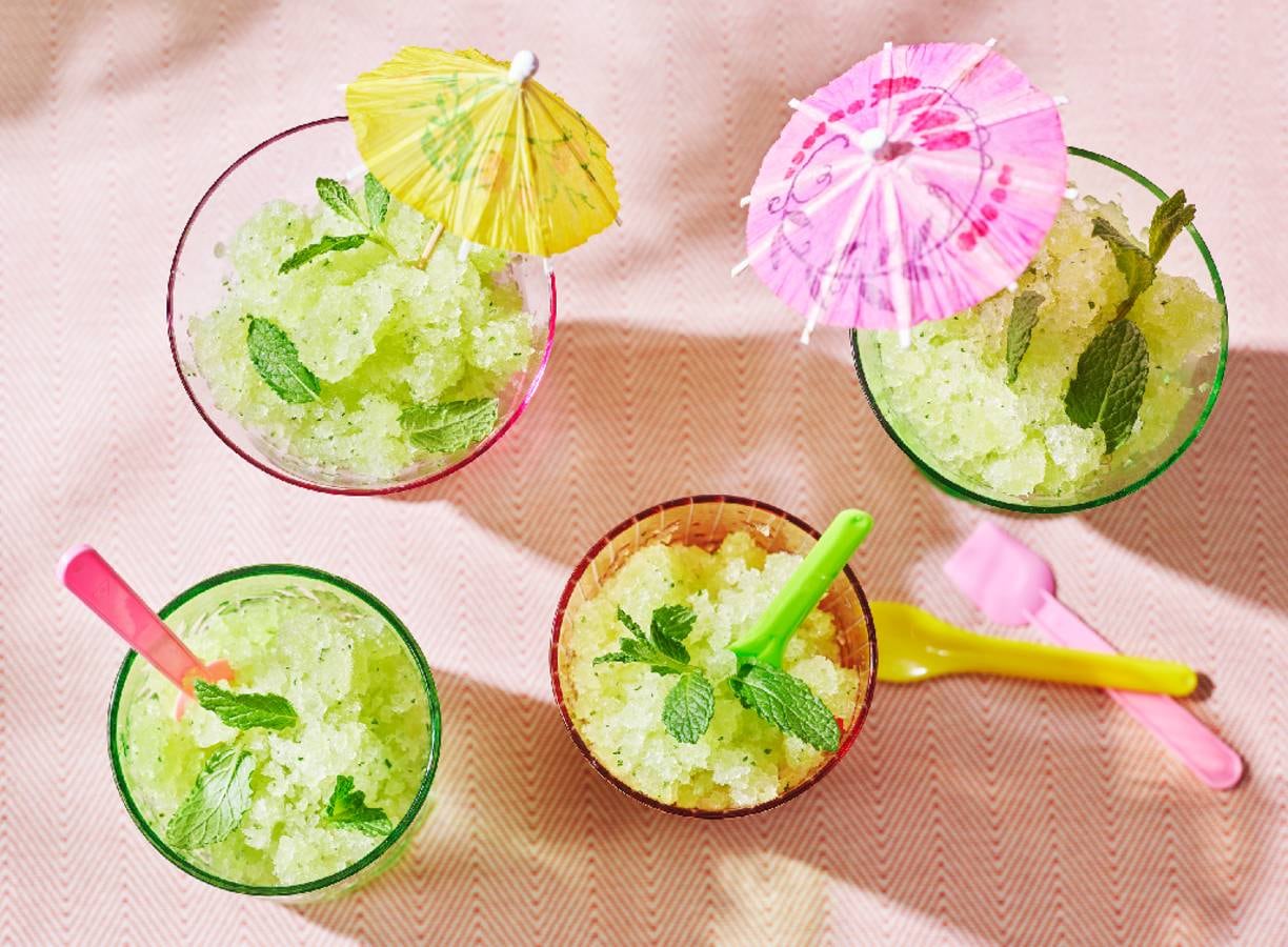 Meloen-granita met munt