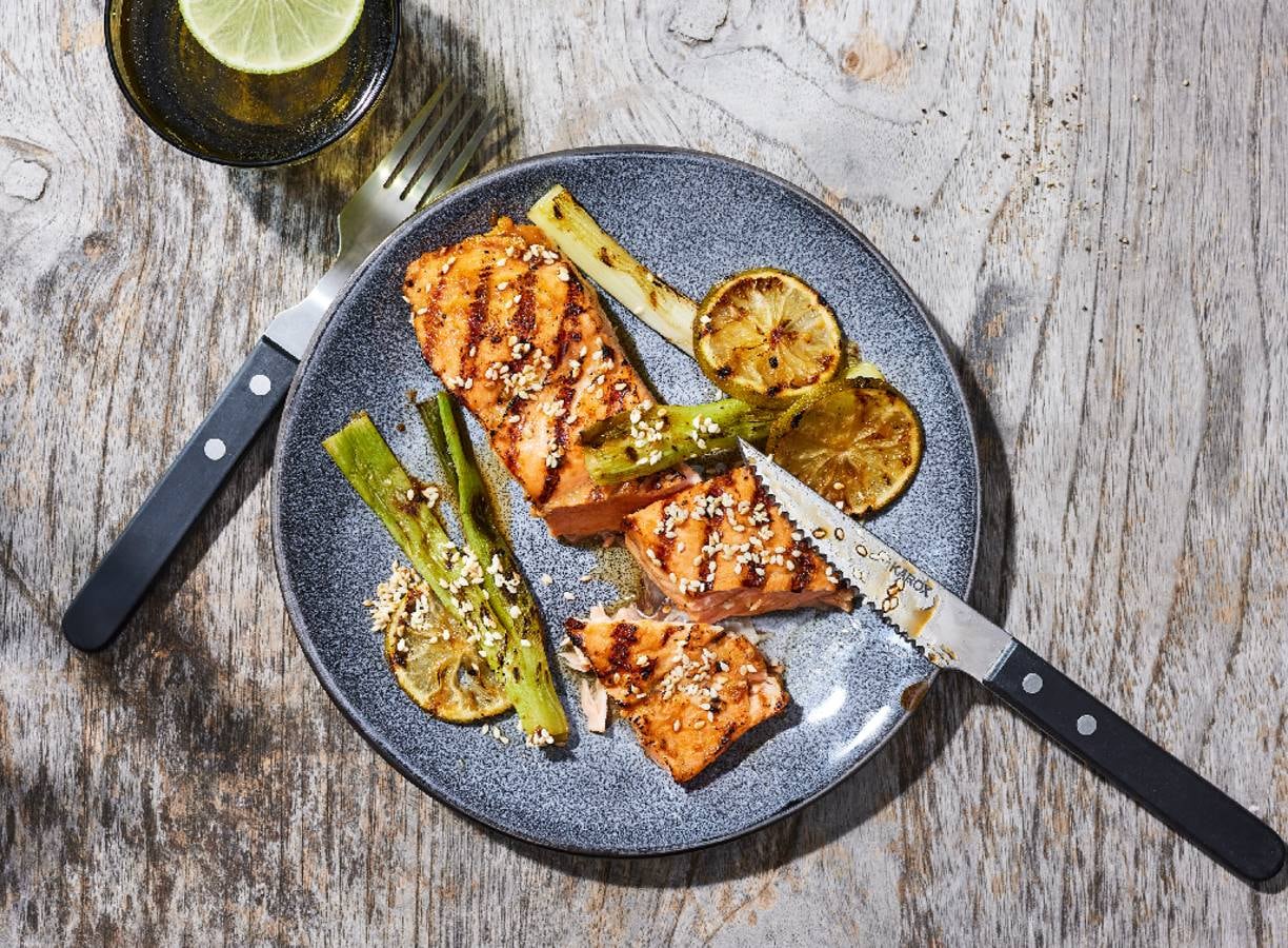 Zalmfilet met miso-limoenmarinade