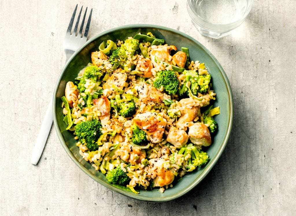 Romige met broccoli, prei en rijst recept Allerhande | Albert