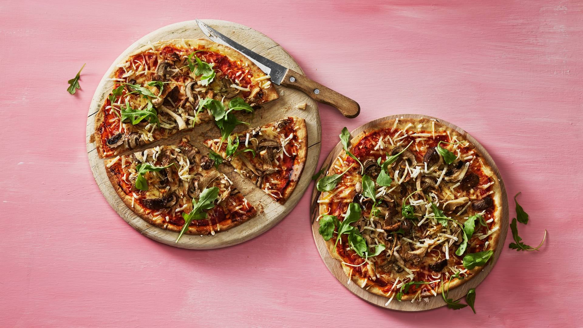 Vegan pizza funghi recept Allerhande Albert Heijn