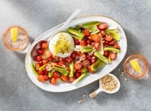 Geroosterde prei met burrata uit de oven is een heerlijk en snel bijgerecht voor elke gelegenheid.