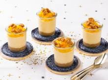 Een vegan kerstdessert om te delen, dat is een kerstwens die uitkomt. En een hele lekkere met mango en passievrucht.