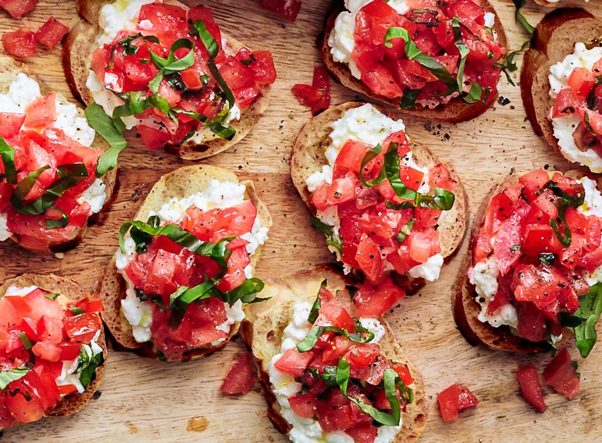Bruschetta met tomatensalade en cottagecheese recept Allerhande