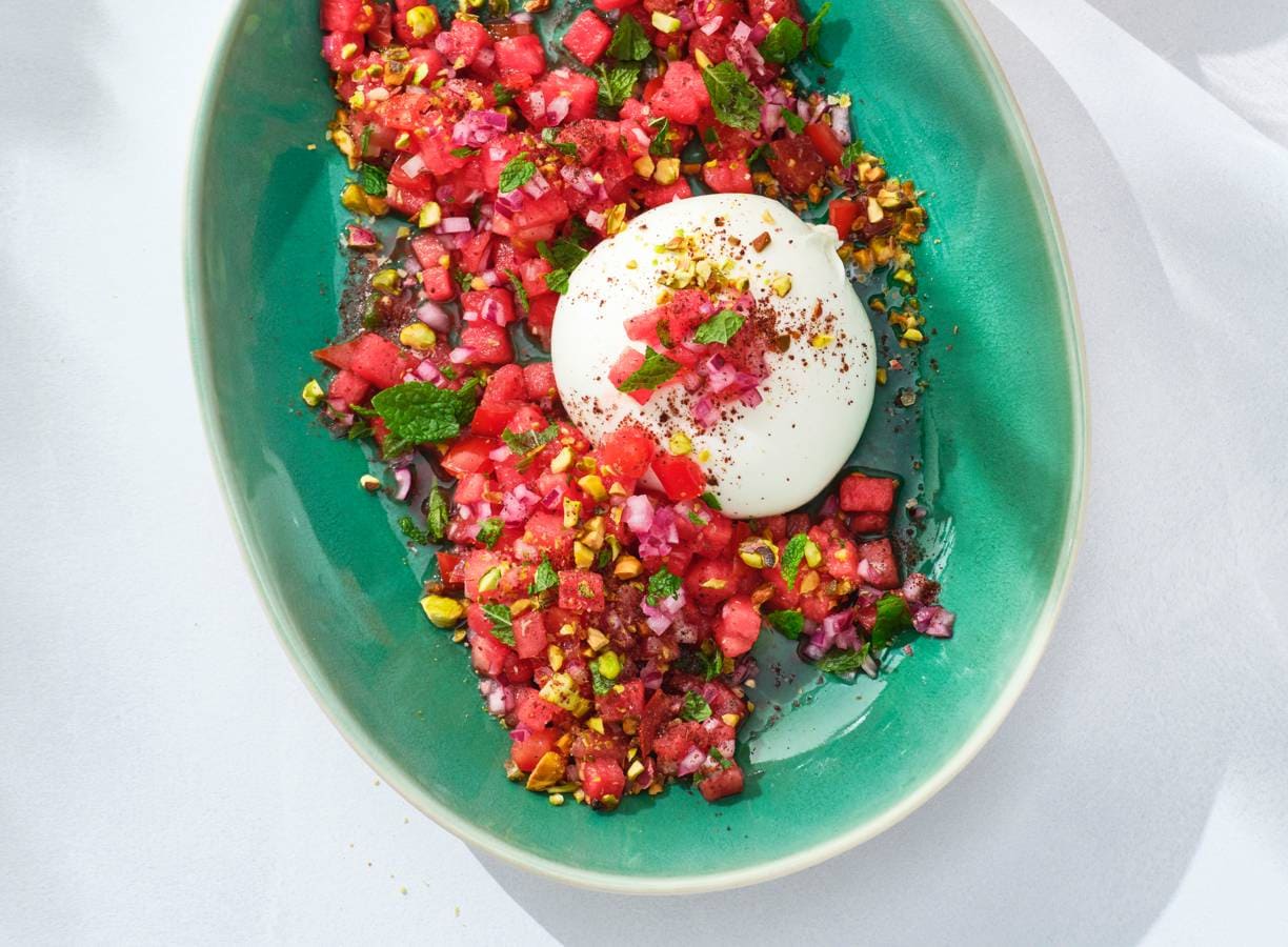 Frisse tomatensalade met watermeloen recept Allerhande Albert Heijn