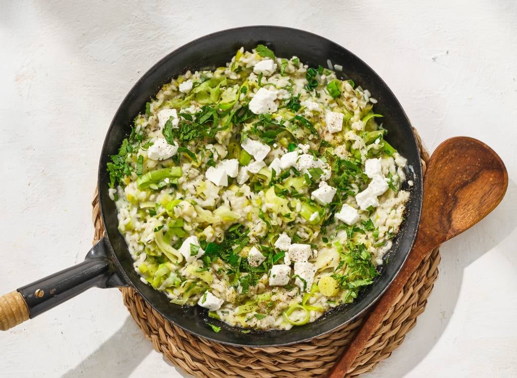 Risotto Met Bleekselderij Prei En Geitenkaas Recept Allerhande Albert Heijn Belgi