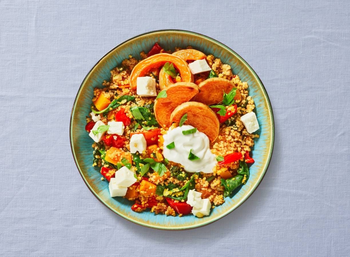 AH verspakket couscous met pompoen, spinazie en feta recept Allerhande Albert Heijn