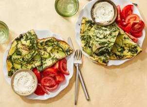 Omelet Met Spinazie Courgette En Witte Kaas Recept Allerhande