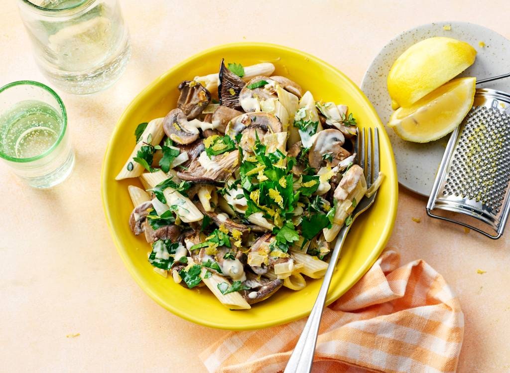 Vegan penne ai funghi recept Allerhande Albert Heijn