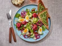 Carpacciosalade: in 20 minuten een heerlijk lunch op tafel.