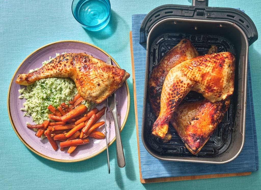 Kip uit de airfryer met kruidenrijst van London Loy recept - Allerhande