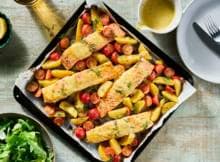 Honey mustard zalmfilet traybake van Maggi (advertentie)
