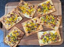 Pompoen flammkuchen uit de airfryer van Hugo Kennis
