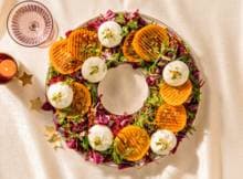 Gegrilde-kakikrans met burrata