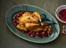 Gevulde kip met pistache en cranberrysaus