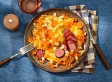 Hutspot met runderrookworst en komijnekaas