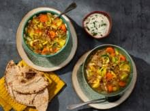 Prei-linzensoep met volkorenplatbrood