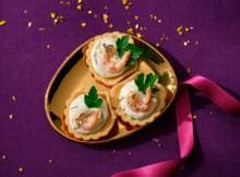 Mini-schelpen met truffel en gouden glitter