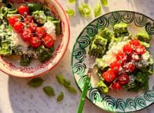 'Pasta pesto' met cottagecheese van Veggilaine