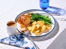 Gebakken aardappel met slavink en crispy chili-jus