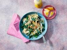 Pasta met gorgonzola en spinazie